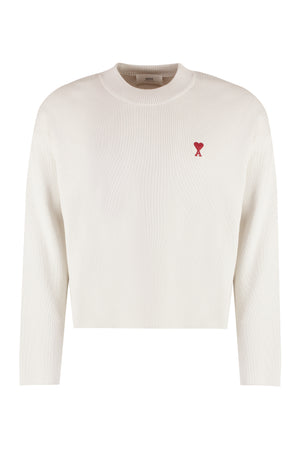 Cotton blend crew-neck sweater-0